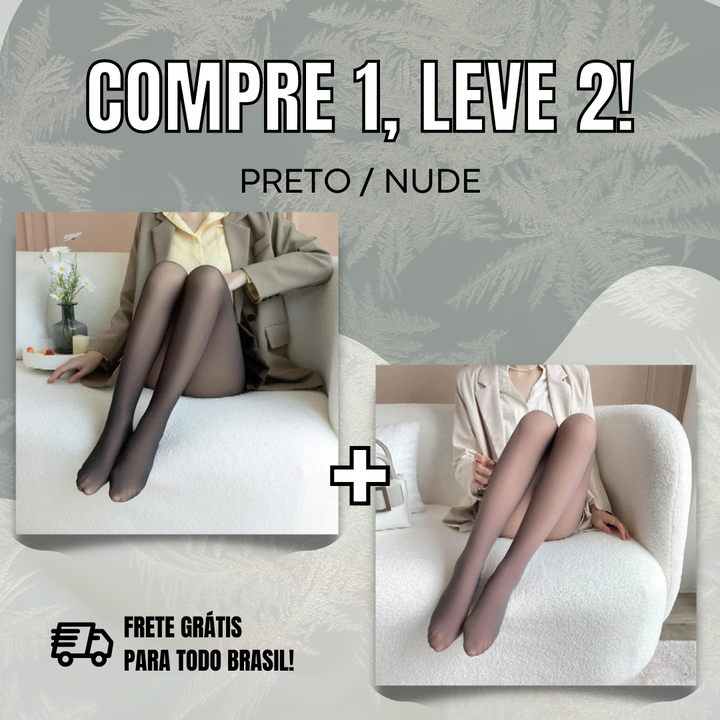 QUEIMA DE ESTOQUE - Meia-calça de Lã Aveludada p/ Frio Intenso - COMPRE 1 e LEVE 2
